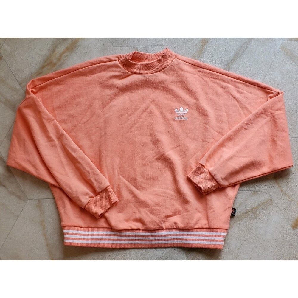 ADDIAS Pharrell Williams Hu Hiking Women’s Cropped Coral Crewneck Sweatshirt Med
